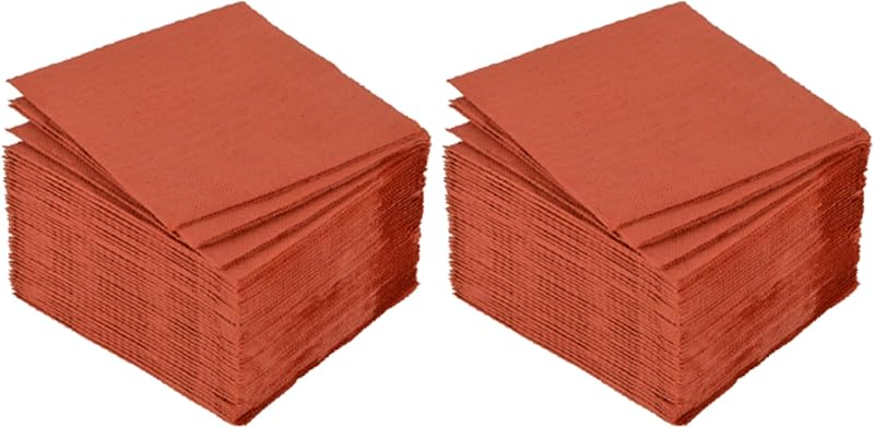Homéa, Set of 40 2-Ply Vitamin Cocktail Napkins 25 x 25 cm Terracotta (Pack of 2)