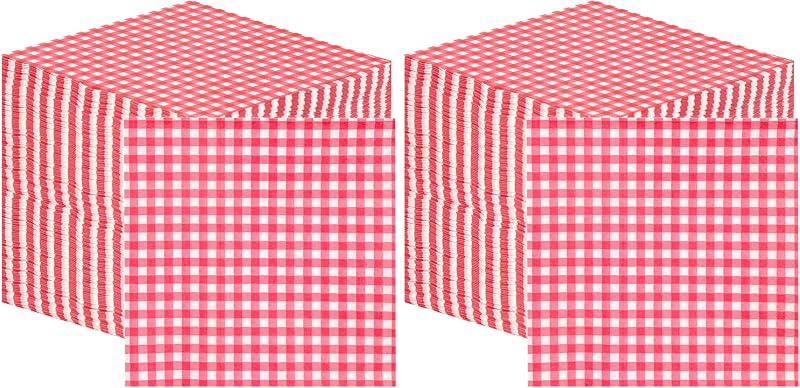 Talking Tables 100 x Red Soft Check Paper Napkins Bulk Christmas Birthday Wedding Catering Tableware Disposabl