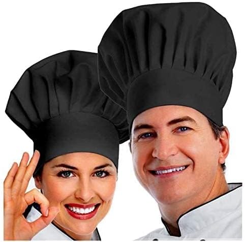 HXSEMAYIG Lot de 2 chapeaux de chef réglables pour homme et femme (blanc)