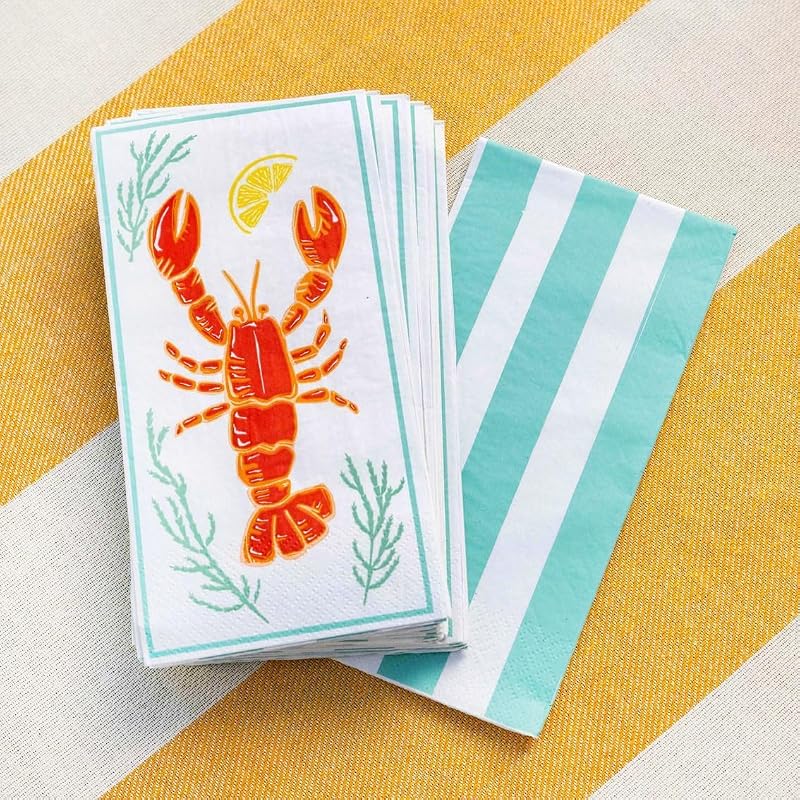 Talking Tables 16 Pack Premium Disposable Paper Napkins for Summer Coastal Meals, Decoupage, Picnics, BBQs - 4