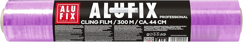 ALUFIX transparent food film/1 roll/44 cm x 300 m/PVC/ 8 μm/self-adhesive/for packaging/for transportation/for