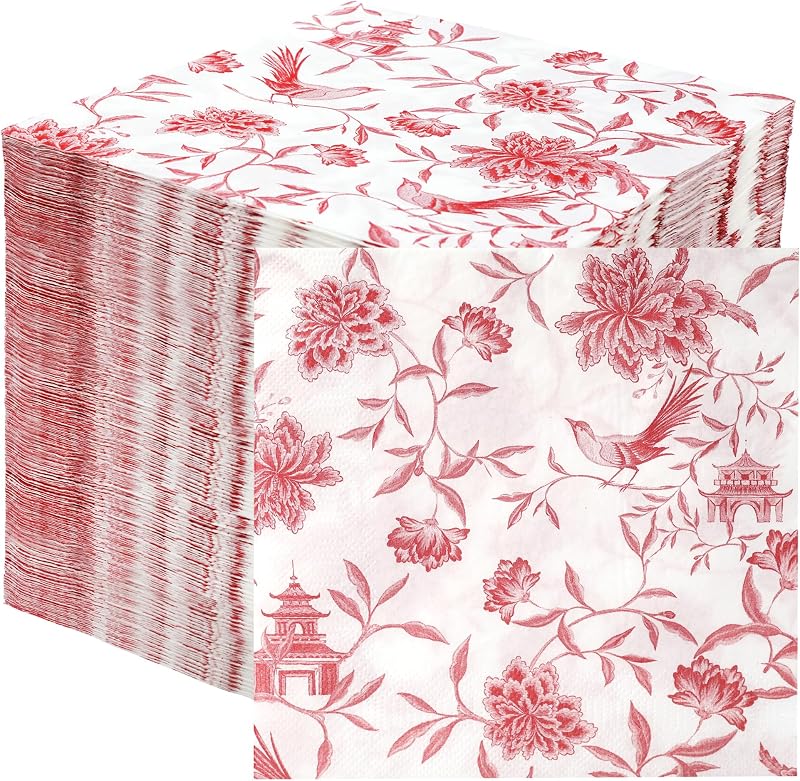 Table Fun Soft Pink Paper Napkins, 2-Ply, 13 Inch - 100 Count - Disposable Party Napkins for Birthdays, Weddin