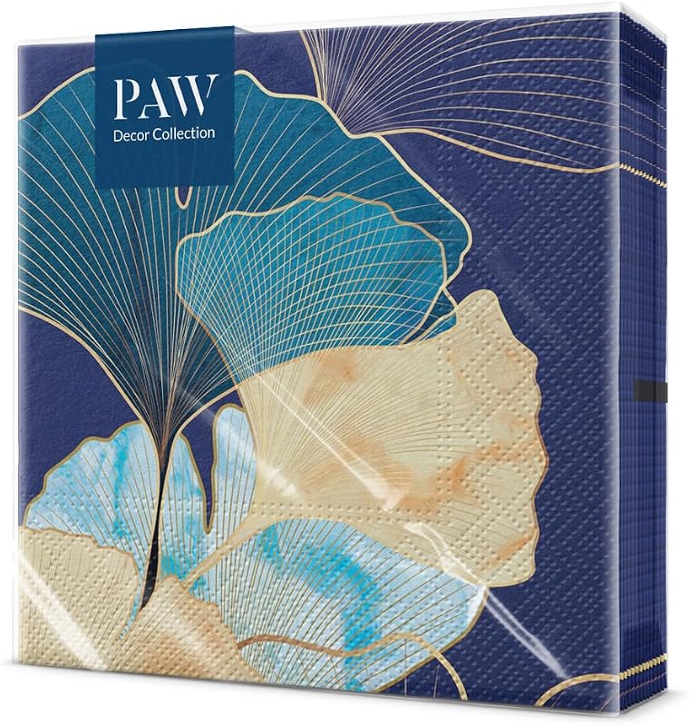 PAW - Flower Napkins 20 Pieces | Paper Napkins 33 x 33 cm | Floral Napkins Perfect for Parties and Birthdays |
