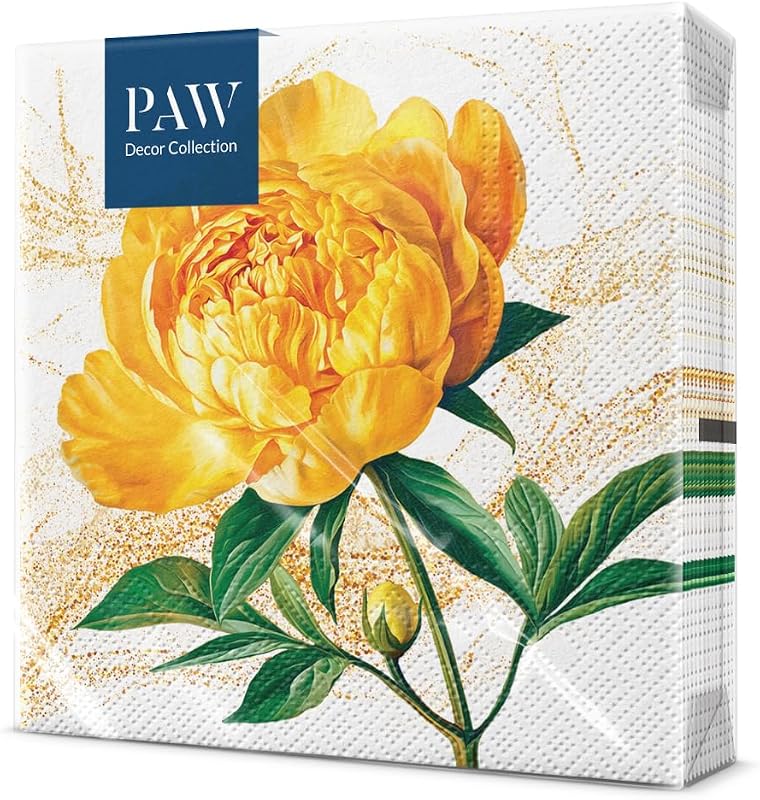 PAW - 20-Piece Floral Napkins | Paper Napkins 33 x 33 cm | Floral Napkins Perfect for Parties and Birthdays |