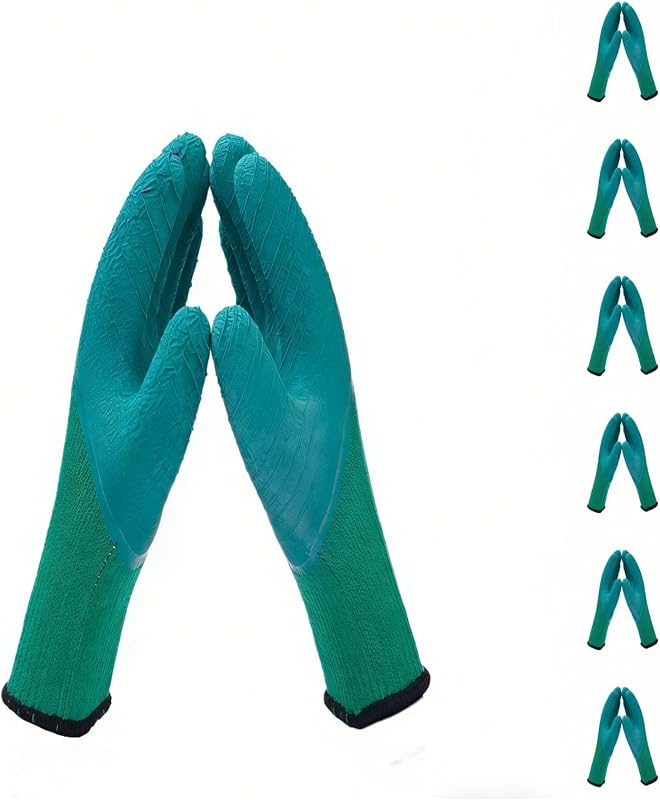 6 Pairs Garden Gloves Puncture Resistant Wear-Resistant Washable Breathable Flexible Fit for Thorny Plants Flo
