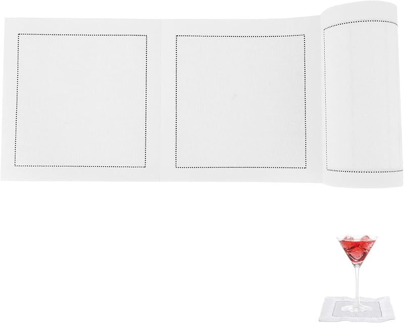 Cocktail Napkins, Reusable Cotton Napkins, Seamless Cocktail Napkins, for Parties, Weddings and Entertainment 