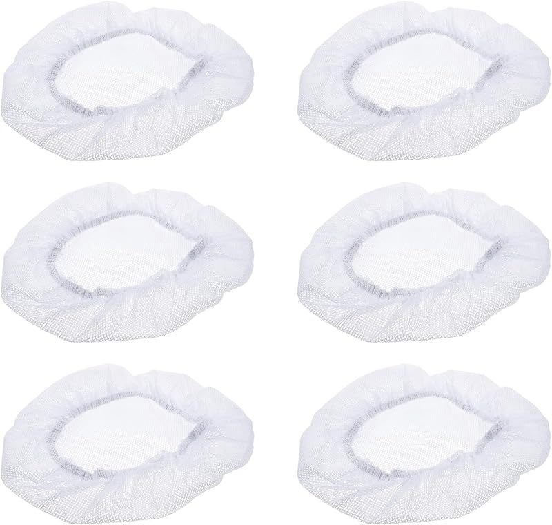 Housoutil Lot de 6 Bonnets de Travail Anti-statiques en Maille Blanche, Réglables et Respirants, pour Restaura