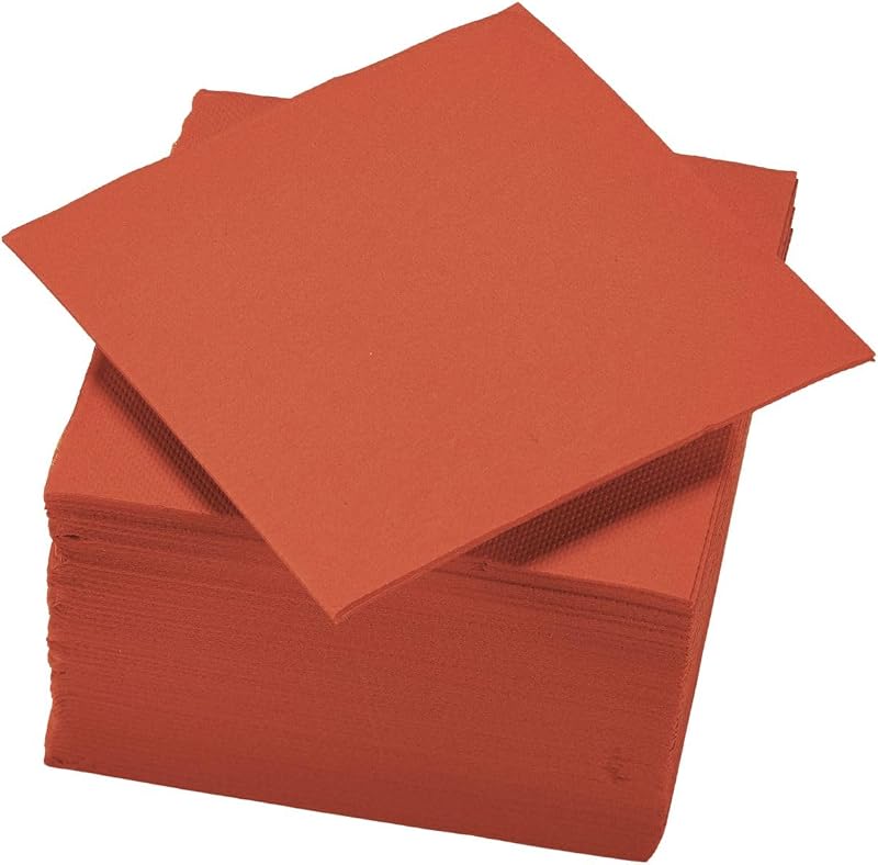 Serviettes en Ouate de Cellulose Terracotta - Certifié FSC - Lot de 50-25x24cm - Le Nappage