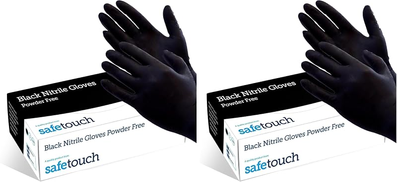 Gants en nitrile Just Health | Sans poudre, sans latex, ambidextres, jetables, souples et durables | Usage pol