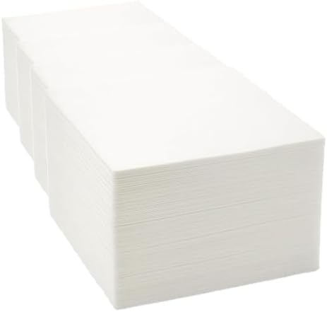 RASMACOR | 100 Serviettes en Papier Blanches 10x10 cm (20x20 cm dépliées) | Jetables, Recyclables et Écologiqu