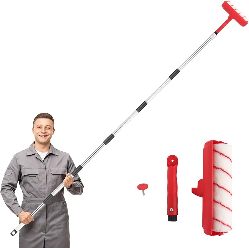 Kit de rouleau de peinture de plafond anti-goutte de 240 cm extensible avec bouclier anti-éclaboussures en pla