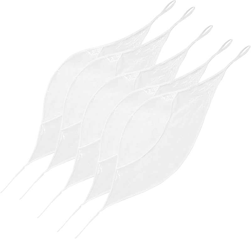 Artibetter Lot de 5 Casquettes Imperméables Blanches en PE Liens Solides Menton et Bande Renforcée, Protection