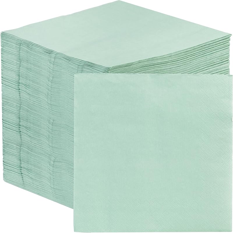 Table Fun 100 x Serviettes en Papier Vert Sauge Doux | 2 plis 33 cm | Serviettes de fête jetables pour mariage
