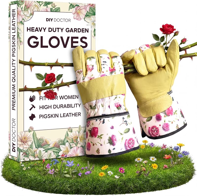 DIY Doctor Gants de jardinage pour femme – Gants de jardin robustes, épais, résistants aux épines et imperméab