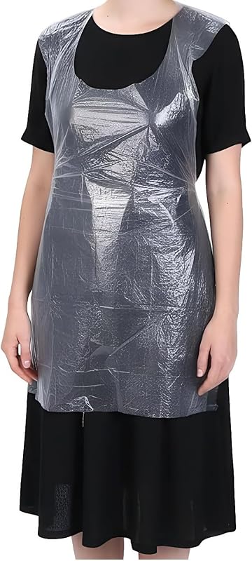 20 Pcs Disposable Waterproof Clear PE Aprons for Cooking, Serving, Painting or Washing Dishes