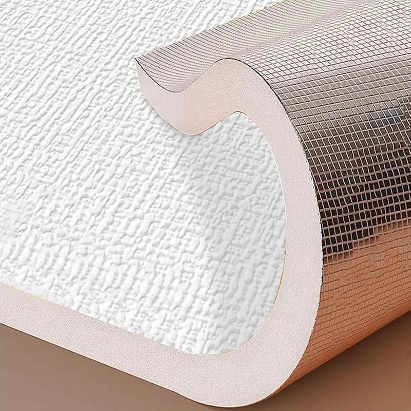 Papier peint autocollant isolant de 9 mm - Rouleau mural imperméable et anti-humidité - Effet coussin pour iso