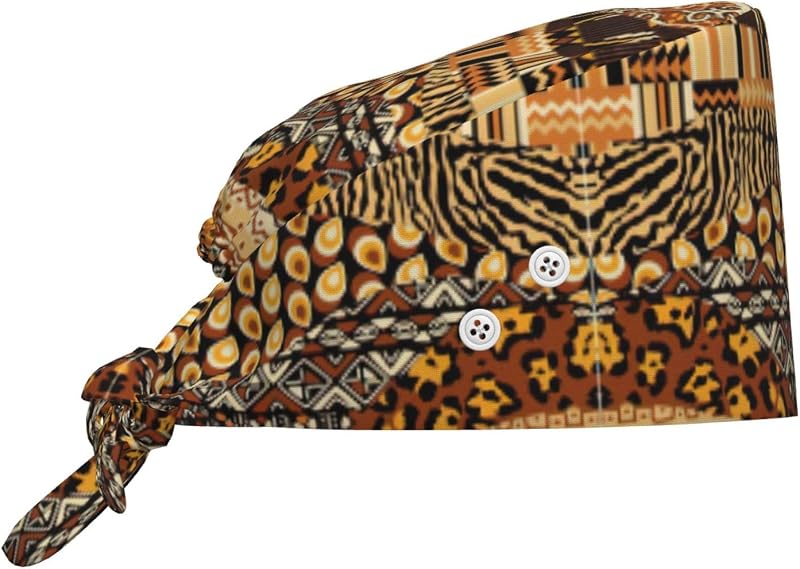 Chapeau de chef réglable avec boutons pour masque, 2 boucles latérales, couvre-cheveux, pour homme et femme, n