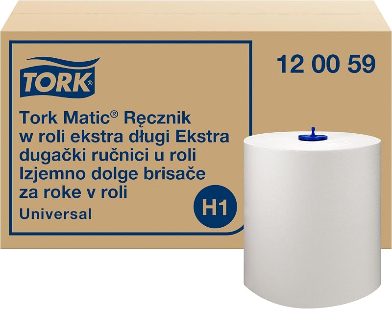 Tork Matic® Rouleaux ultra-longs d'essuie-mains blancs H1, Universal, économiques, 6 rouleaux x 280 m, 120059