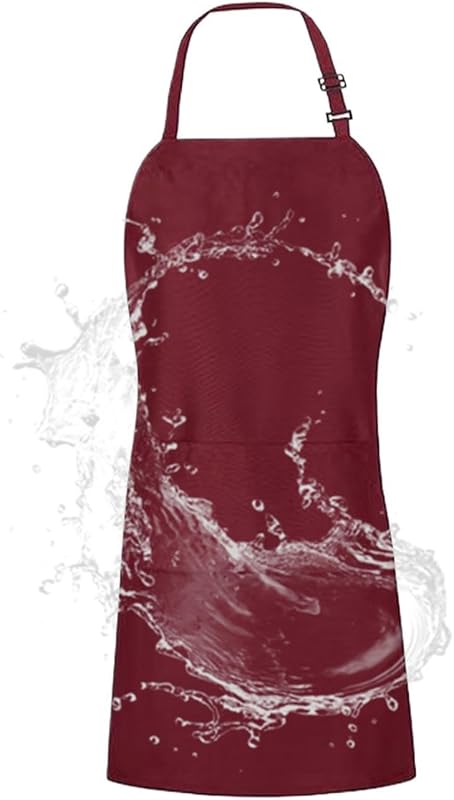 Generico Tablier pour femme avec poches – Bavoir réglable avec 2 poches – Tablier de chef – Pour barbecue, bar