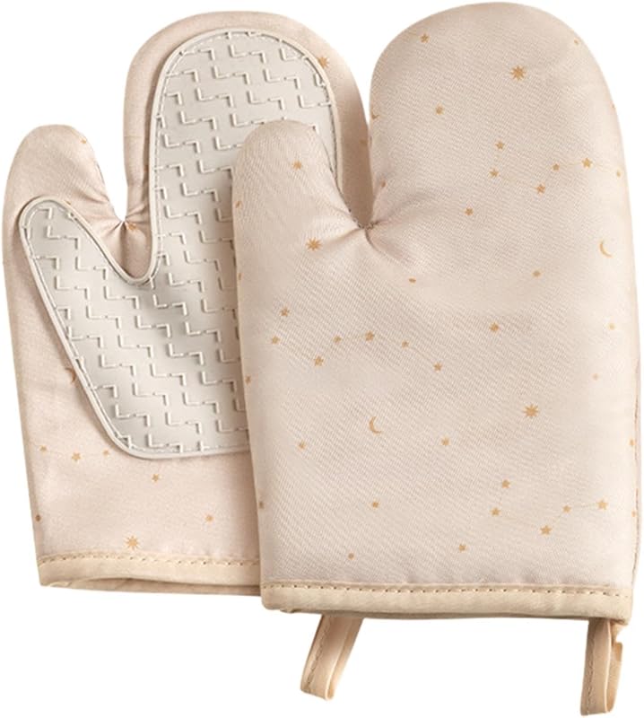 Gants de four Douces 2 Pièces Imperméables Antidérapantes Anti-Brûlure | Gants De Four En Silicone Pour Maison