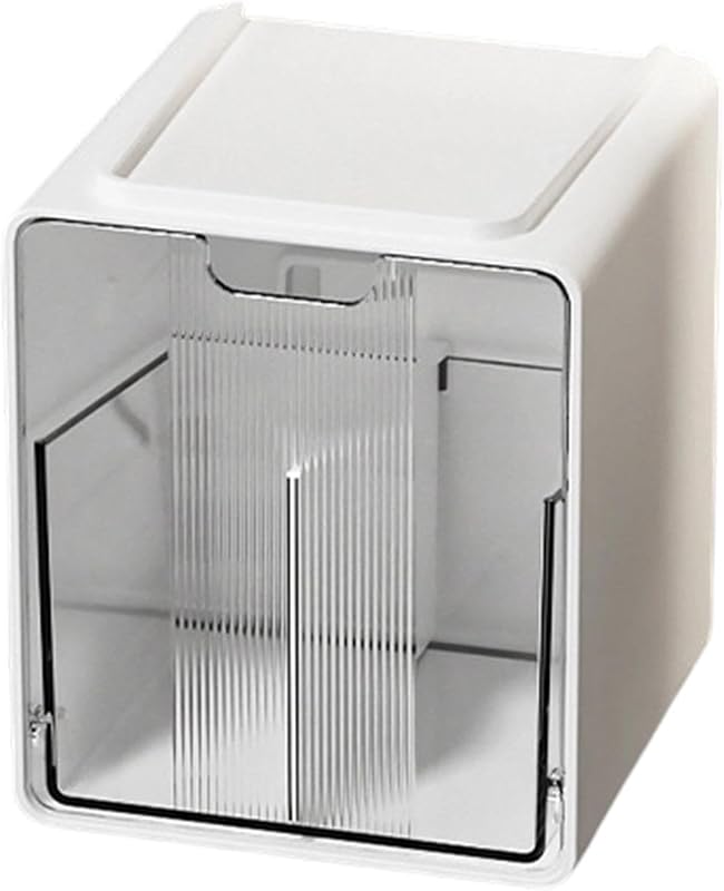 Distributeur de boules de coton Organiseur transparent anti-poussière avec | Porte-Cotons Démaquillants Pour t
