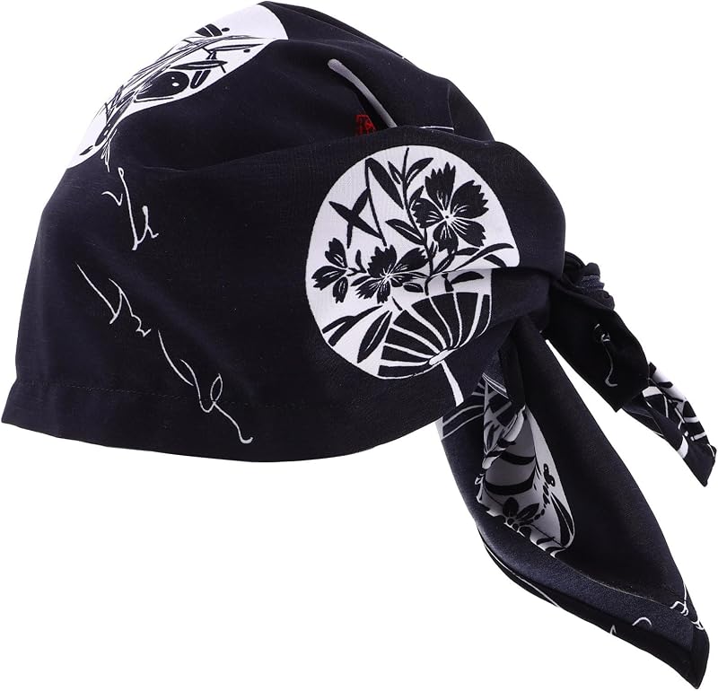 HEMOTON Casquette de Chef Cuisine Japonaise Ajustable en Polyester Coton, Facile à Nettoyer, Style Traditionne