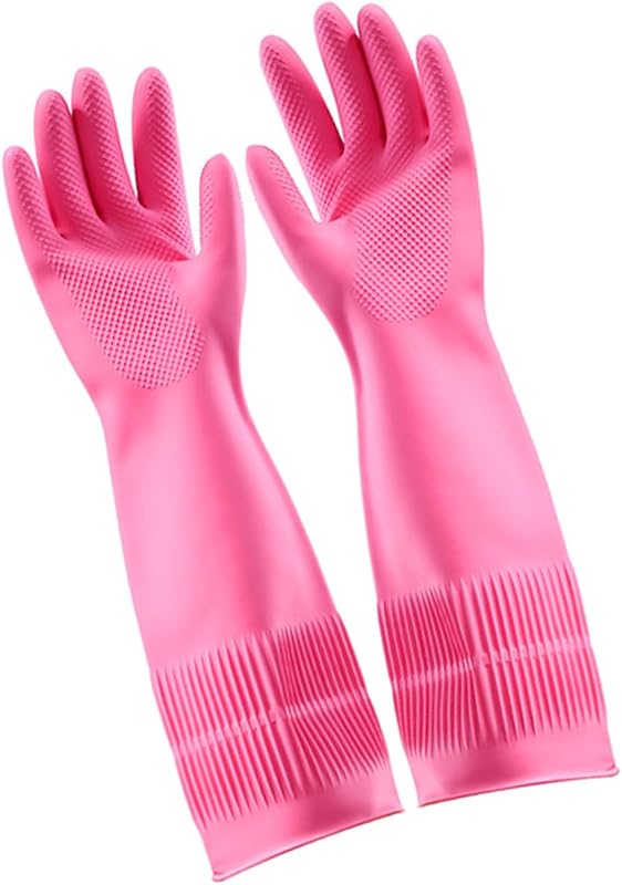 Kaeltsyn Gants de vaisselle flexibles en latex, conception anti-fuite, gants longs et confortables pour access