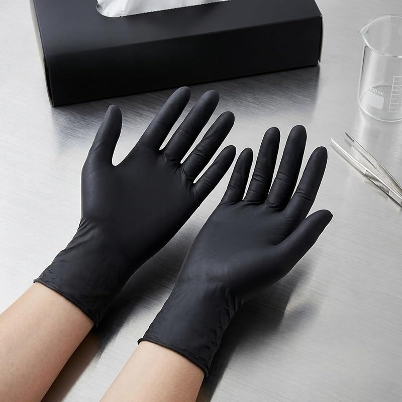 100 x Disposable Nitrile Gloves Non-Medical - Perfect for Dishing, Cleaning, Hair Coloring, Pet Care and Daily