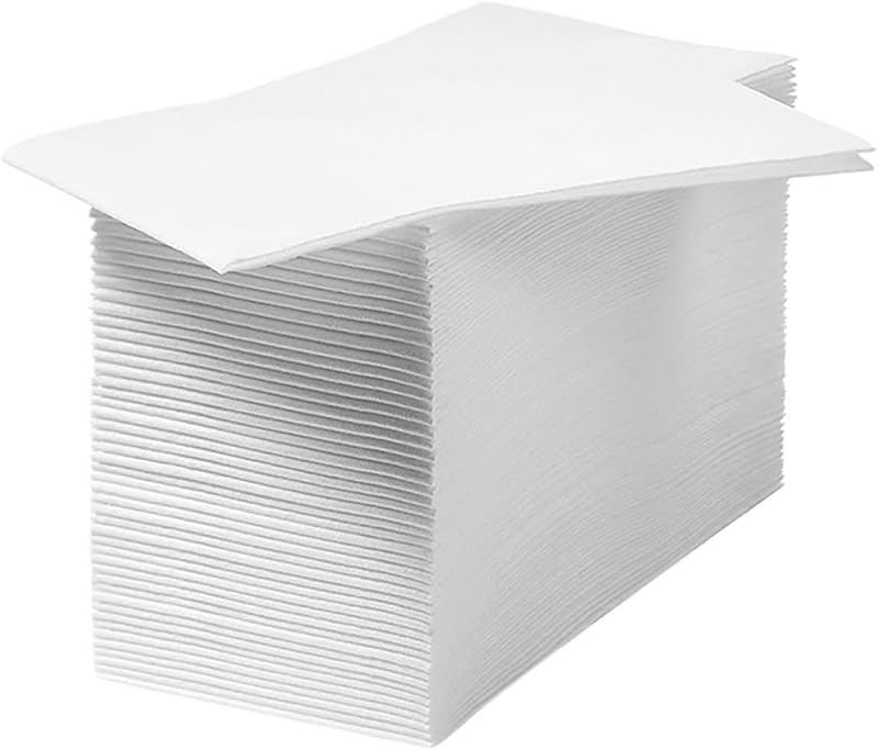 Housoutil 100 Pièces Serviettes en Papier Jetables Blanches 40x30cm Épaisses Pliées pour Hôtel et Salle de Bai