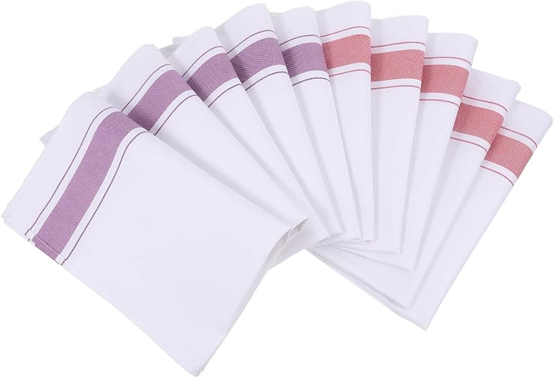 STOBAZA 10 Pièces Serviettes en Coton Réutilisables pour Hôtels et Restaurants, Torchons Cuisine Doux, sans Ra