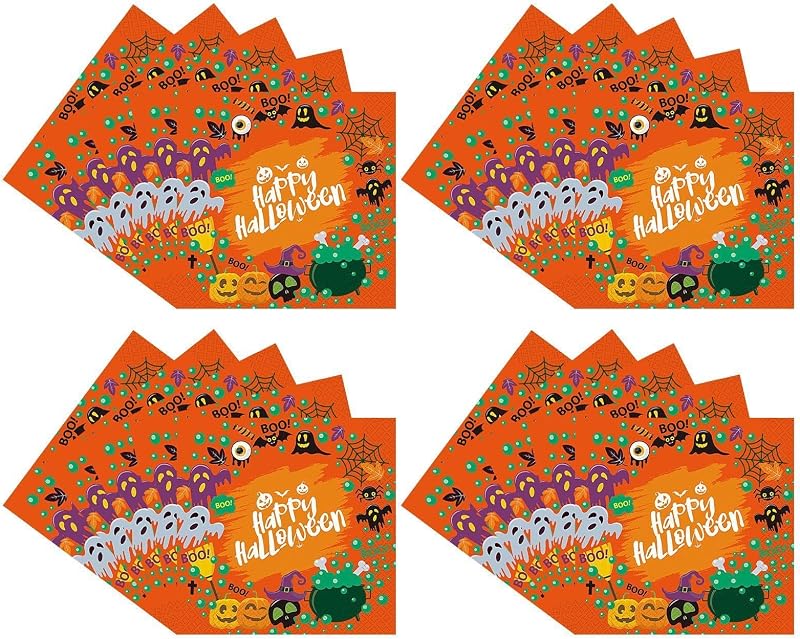 Serviettes Halloween En Papier 20 Essuie-mains En Papier Festifs | Serviettes À Cocktail Festives Pour Décorat