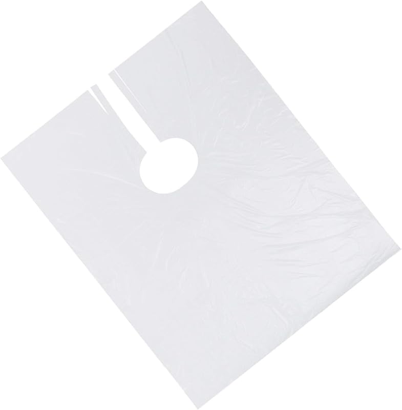 Housoutil Cape imperméable jetable PE 50pcs, portable et légère, protection vêtements pour coiffage humide et 