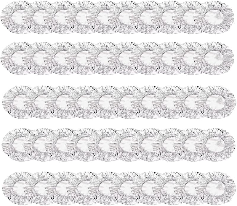 Lot de 50 caches en aluminium réutilisables épais | Couvercles en feuille d'aluminium pour bols, poêles, assie